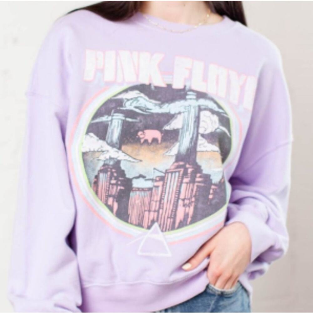 Daydreamer Pink Floyd Animals Tour 1977 Oversized Crew Sweatshirt Lilac Haze Med - Picture 2 of 7